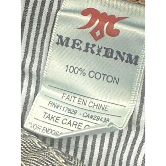 MEK Denim Jeans Mens 36x34 Blue Tetouan Straight Leg Contrast Stitch Distressed - Picture 11 of 15